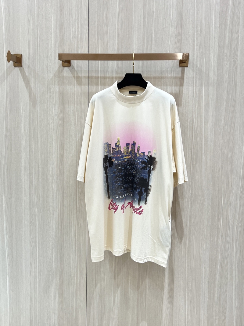 Balenciaga 25SS Los Angeles Nightscape T-Shirt - Exclusive Distressed White