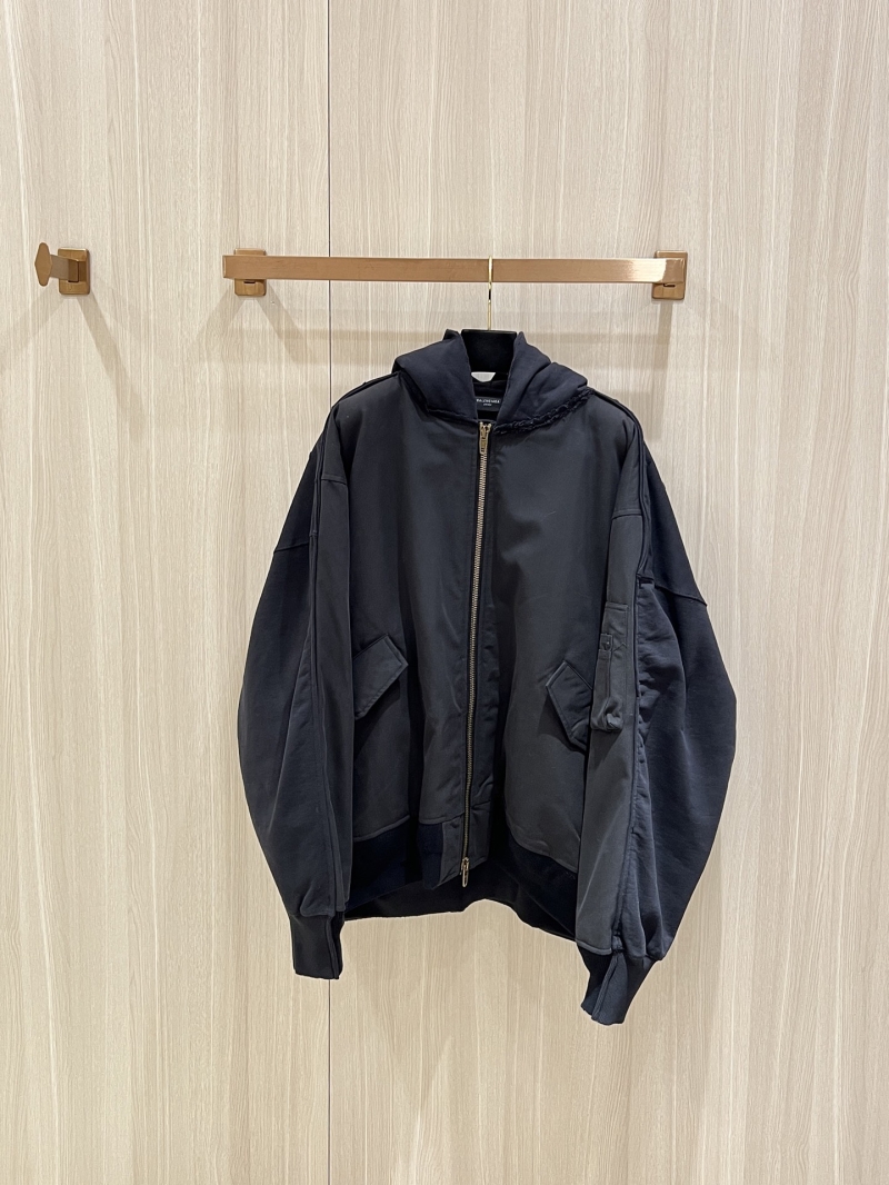 Balenciaga Oversized Bomber Jacket | Engineered Deconstruction | Charcoal Black