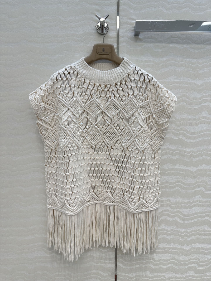 Brunello Cucinelli Limited Edition Handwoven Beige Cape Shawl