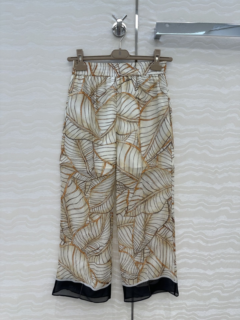 Brunello Cucinelli High Summer Wide-Leg Trousers - Luxe Silk Elegance