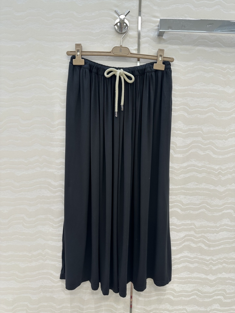 Brunello Cucinelli Luxe Cotton-Blend Long Skirt - Elegant Old Money Style