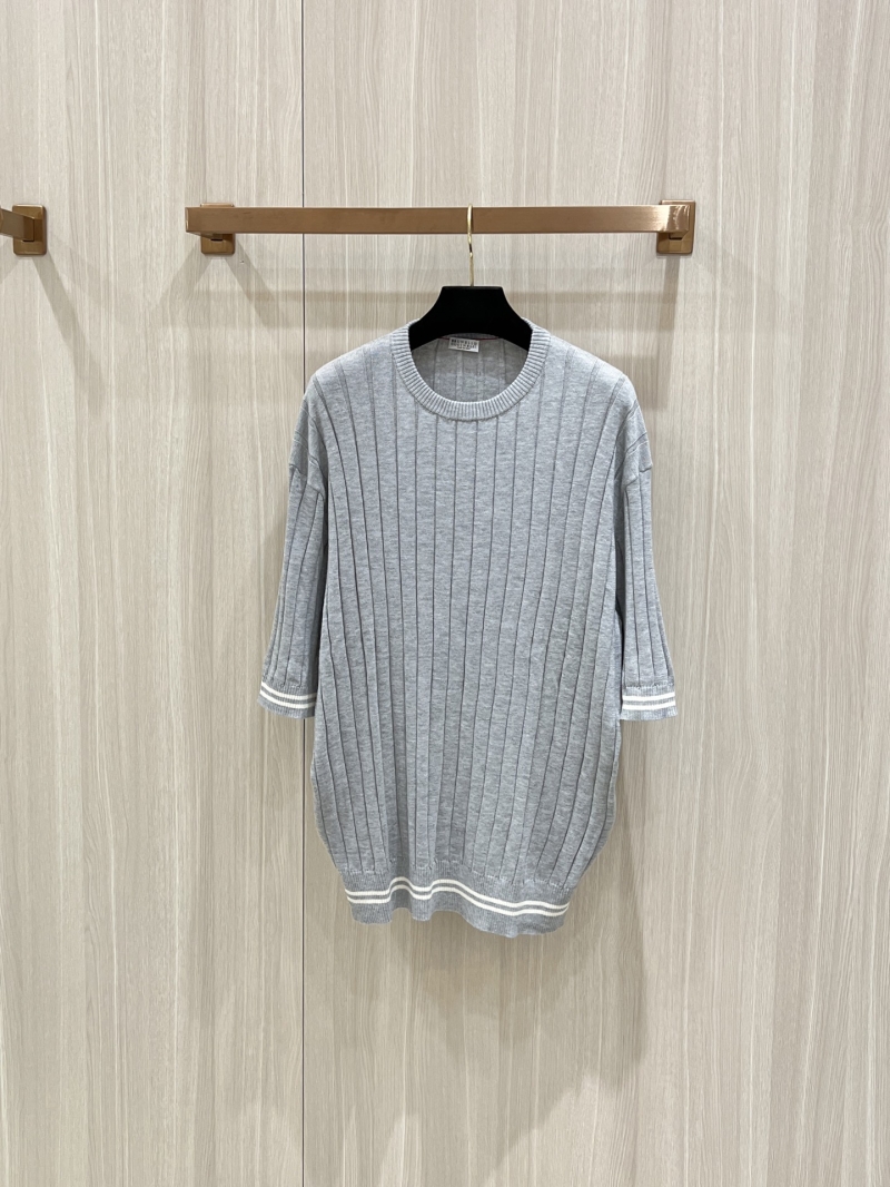 Brunello Cucinelli Luxe Linen-Cotton Knit Short-Sleeve T-Shirt