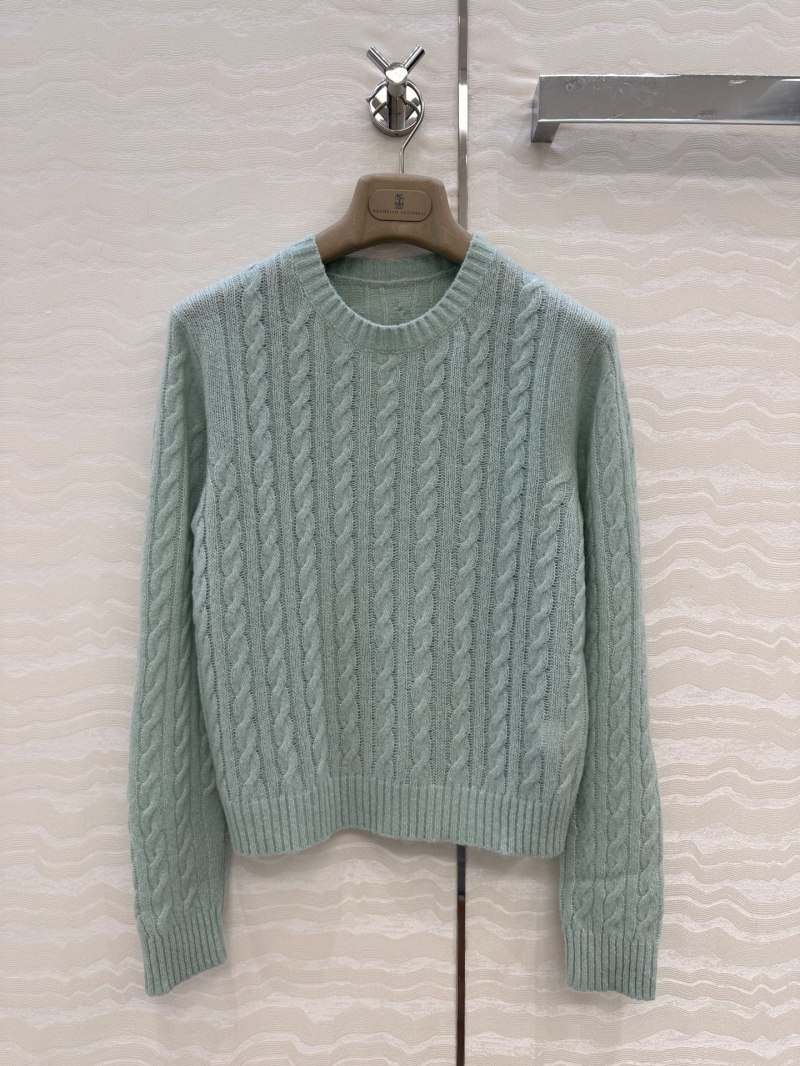 Brunello Cucinelli Luxe Cashmere Sweater with Silver Thread - Shimmering Elegance