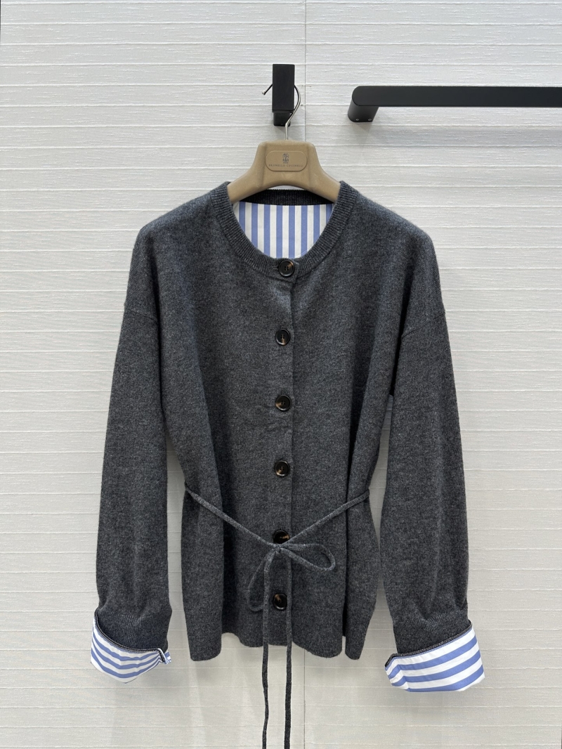 Brunello Cucinelli Exclusive Detachable Sleeve Cashmere Cardigan in Classic Colors