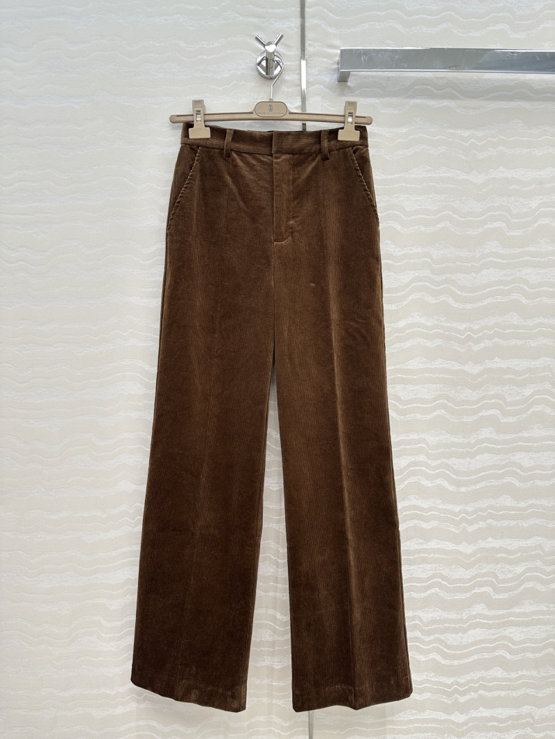 Brunello Cucinelli Exclusive High-Waisted Straight-Leg Corduroy Pants in Ebony Brown