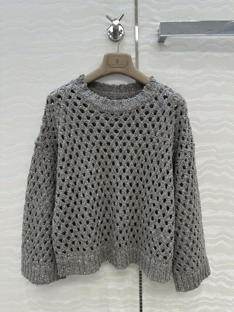 Brunello Cucinelli Luxe Embroidered Beaded Sweater - Italian Minimalist Elegance