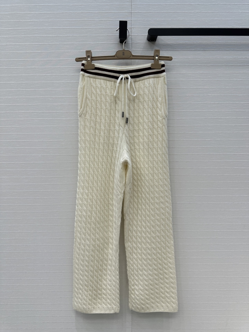 Brunello Cucinelli Luxury Cashmere Lounge Pants Cream White - High-End Tennis Capsule Collection