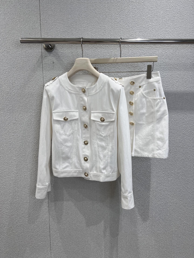 Balmain 25FW Early Autumn Denim Jacket & Skirt Set - Exclusive Design