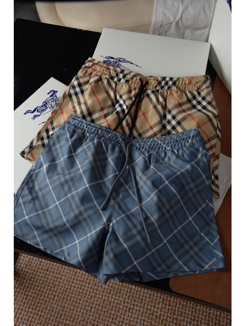 Burberry Blue-Gray Vintage Check Drawstring Swim Shorts