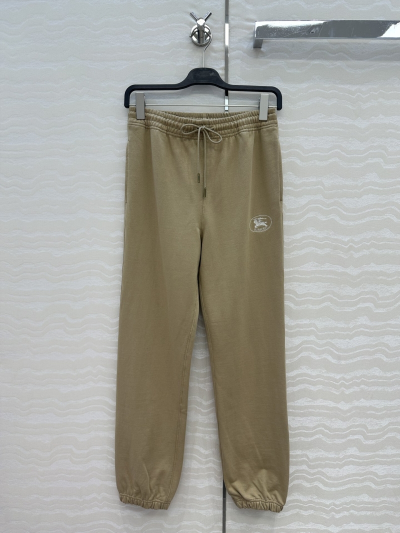 Burberry Casual Wear - Embroidered Warhorse Design Relaxed Pants in Premium Cotton