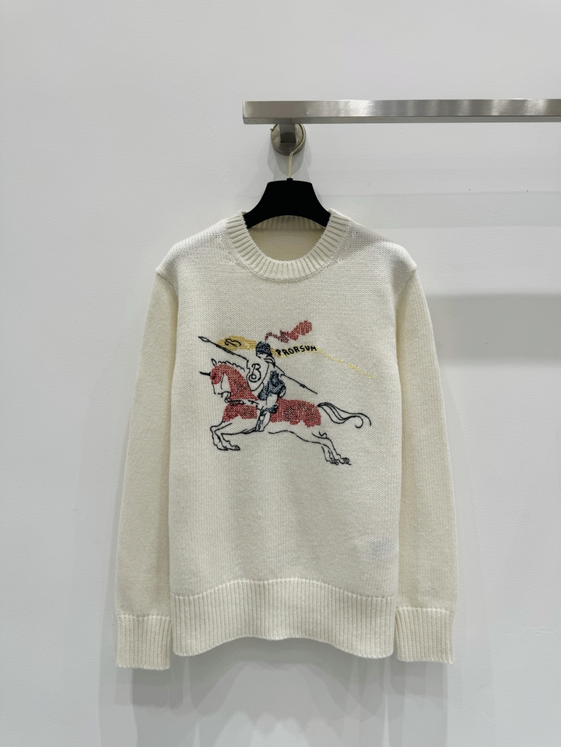 Burberry Limited Edition Equestrian Knight Cashmere Wool Sweater in Ivory