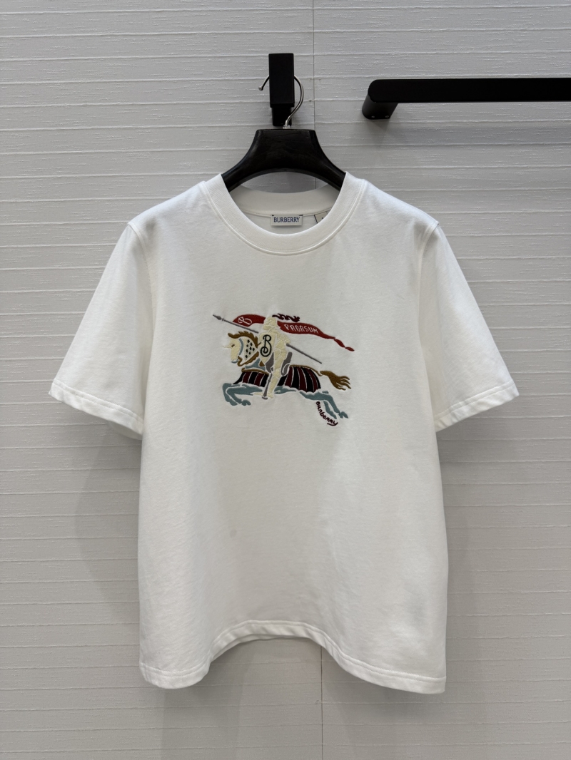 Burberry Premium Cotton Multi-Colored Equestrian Knight Embroidery T-Shirt