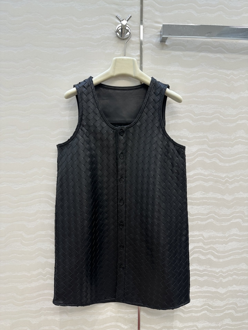Bottega Veneta Exclusively Woven Vest Dress in Luxe 100% Lambskin
