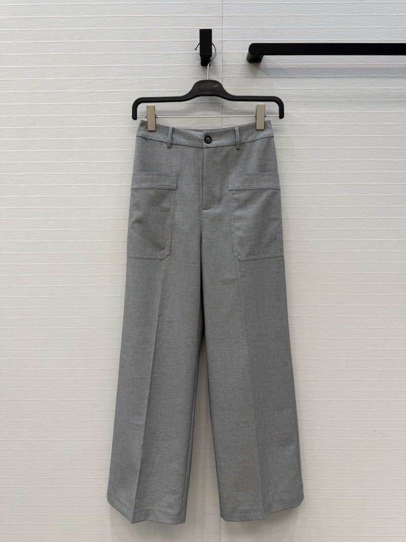 Bottega Veneta Lightweight Heathered Grey Straight-Leg Trousers