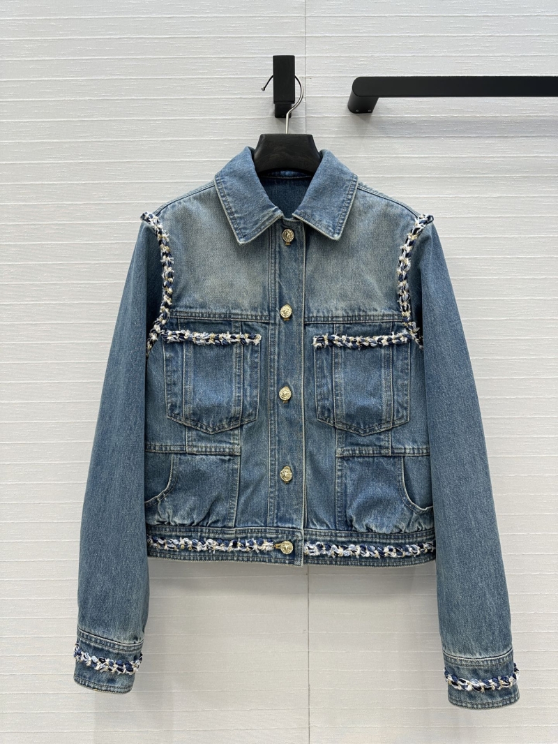 Chanel Coco Girl 25C Series Denim Jacket - Luxe Handwoven Trim & Custom Enzyme Wash