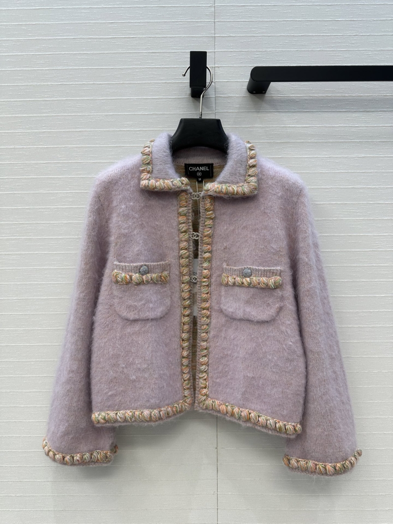 Chanel Exclusive Coco Collection Lilac Pink Cardigan with Swarovski CC Buttons