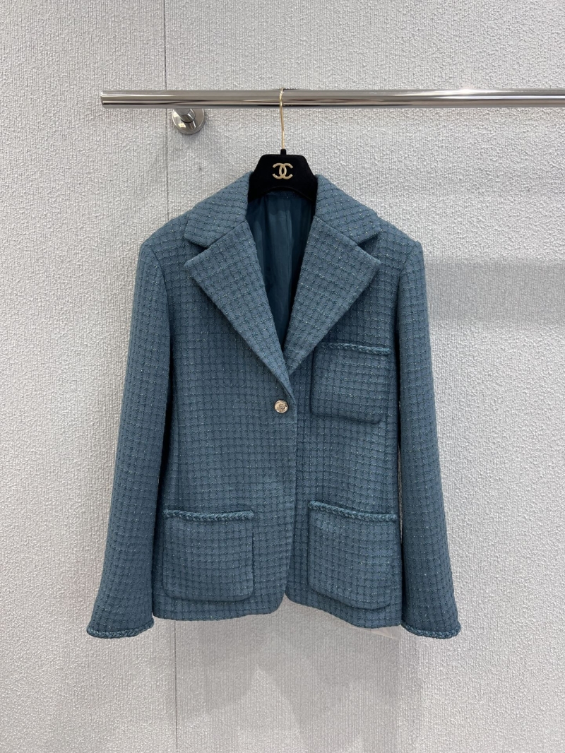 Chanel 25B Métiers d'Art Collection Peacock Green Textured Blazer | 100% Silk Lining | Classic Tailoring