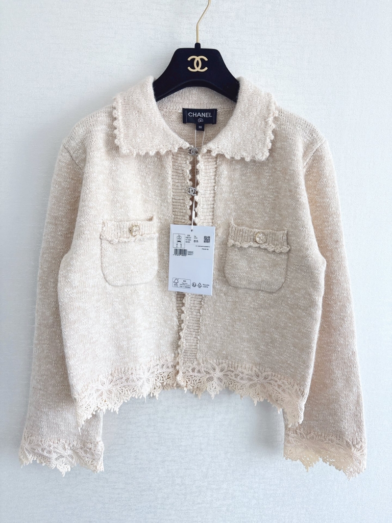 Chanel 25FW Atelier Wool Knit Cardigan in Cream