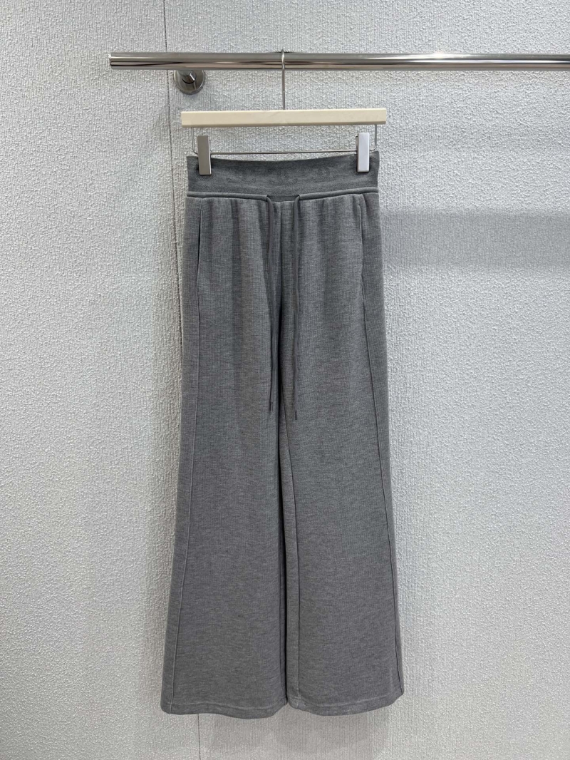 Chanel 25Fw Wide-Leg Drawstring Pants in Soft Gray | Tailored Wide-Leg Silhouette, Elastic Waist, Versatile Luxury