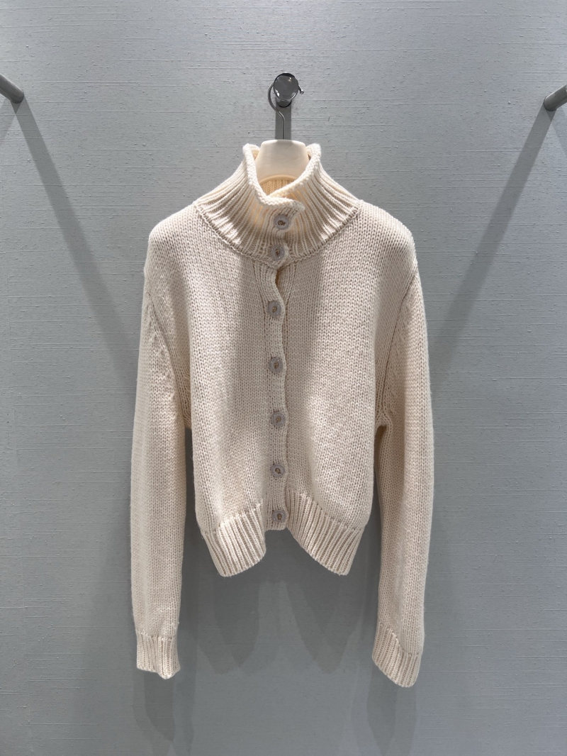 Chanel Limited Edition Chunky Knit Cardigan | Elevated Mock Neck, Soft Ivory Cream