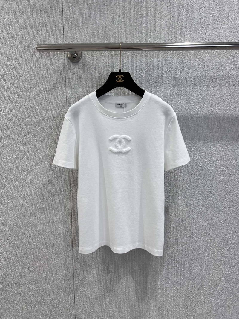 Chanel 26C Métiers d'Art Towel Embroidery Logo T-Shirt in White