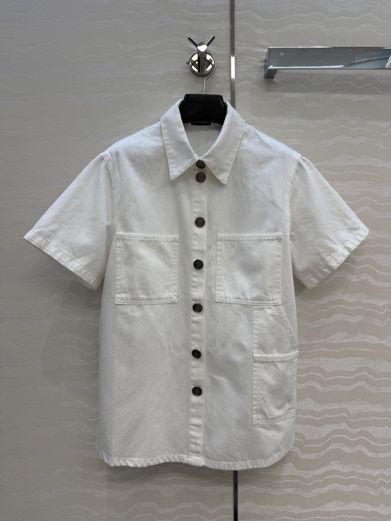 Chanel Vintage Enzyme Wash Denim Short-Sleeved Cargo Shirt