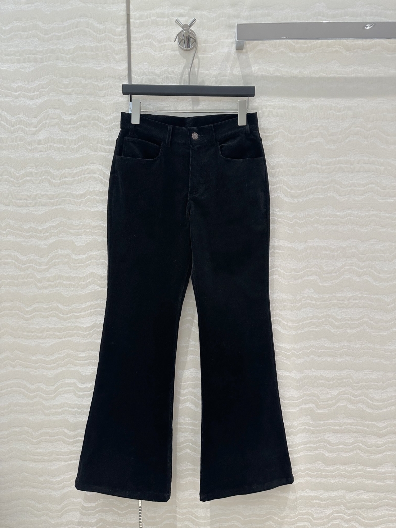 Celine Exclusive Bellbottom Corduroy Trousers in Rich Navy Blue