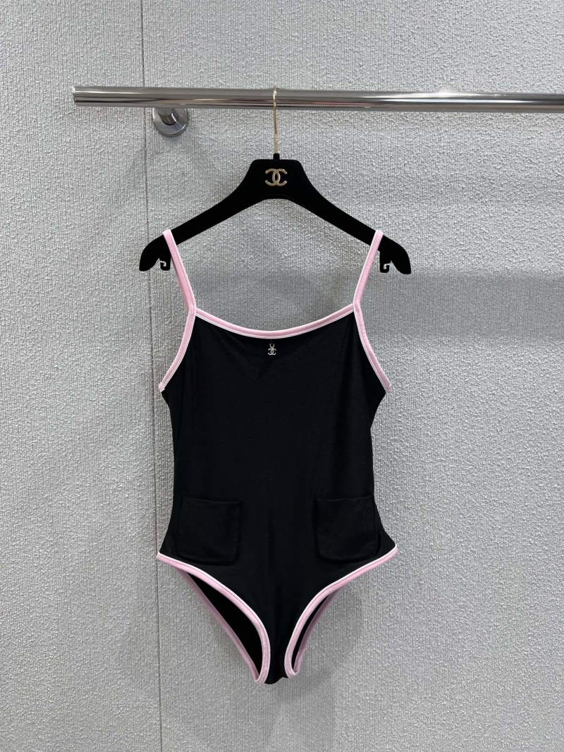 Chanel Black Color-Block Strap Swimsuit - Luxe & Exclusive Design