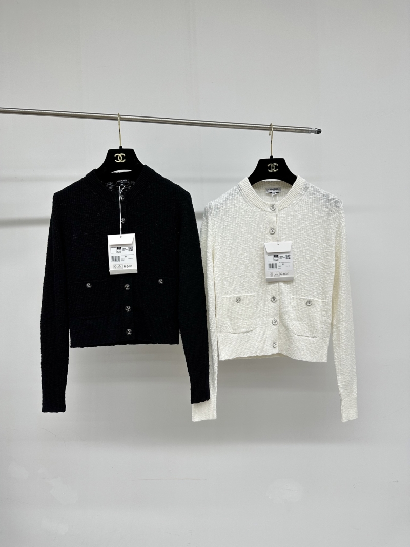 Chanel Coco Beach White Moonlight Knitted Cardigan - Elegant Top