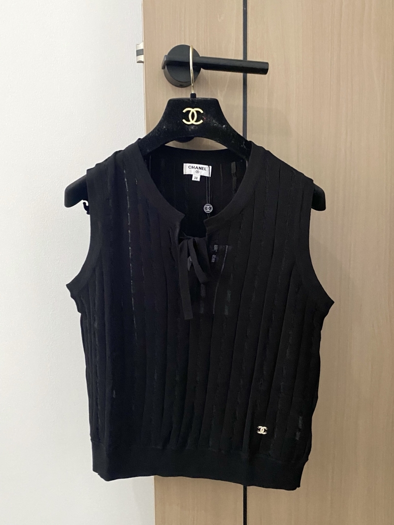 Chanel Luxe Three-Color Black Vest – Elegant Breathable Design
