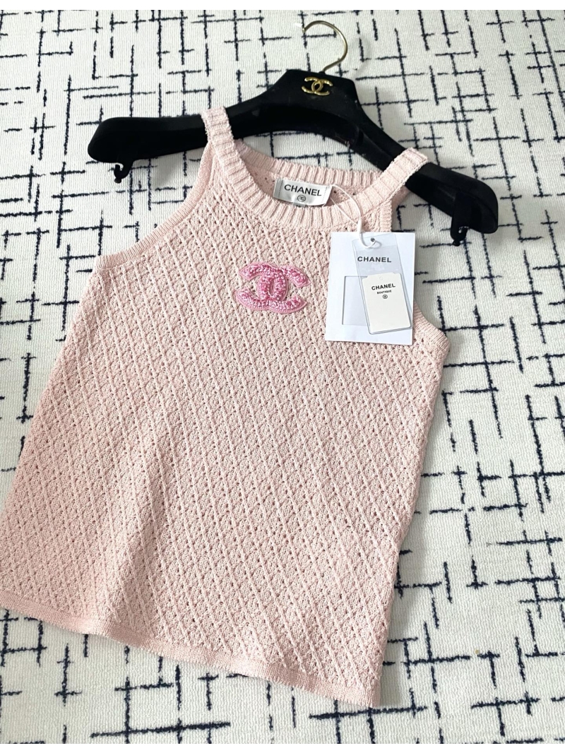 Chanel Pink Luxe Tri-Color Vest - Breathable Elegance