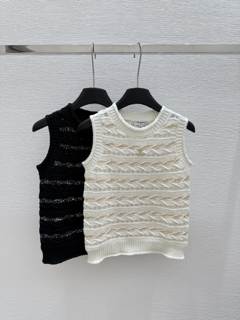 Chanel Summer Sequin Knit Vest - Luxe Elegance
