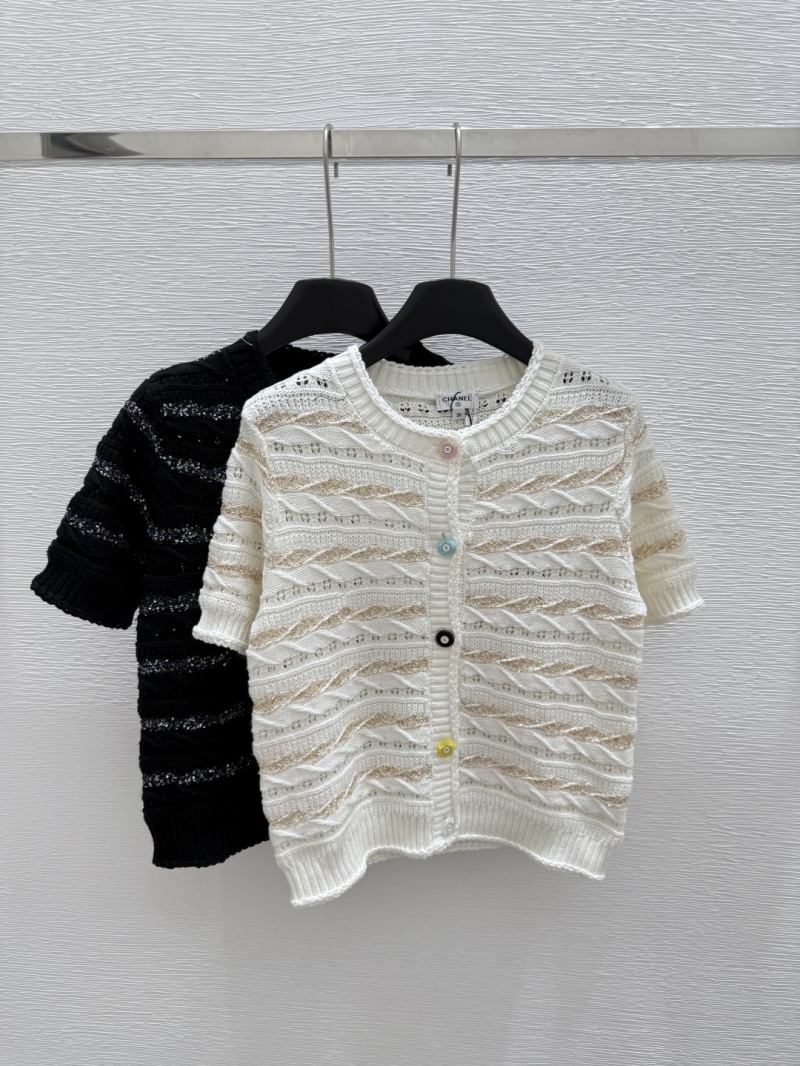 Chanel Sequin Knit Cardigan Short Sleeve - Elegant Summer Style