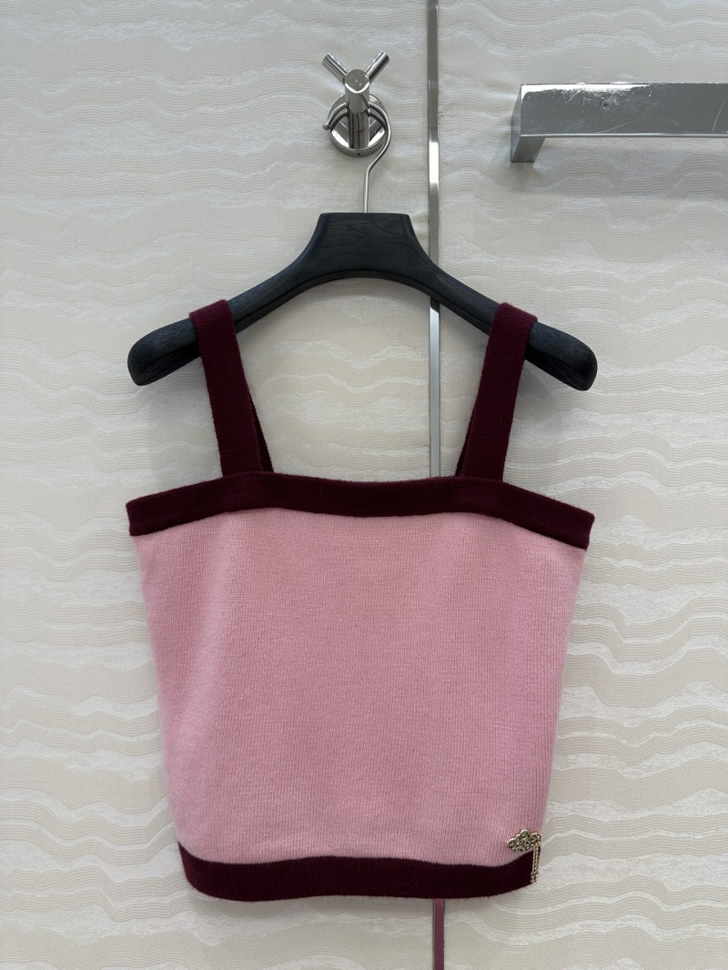 Chanel Coco25a Luxe Cashmere Colorblock Camisole - Pink