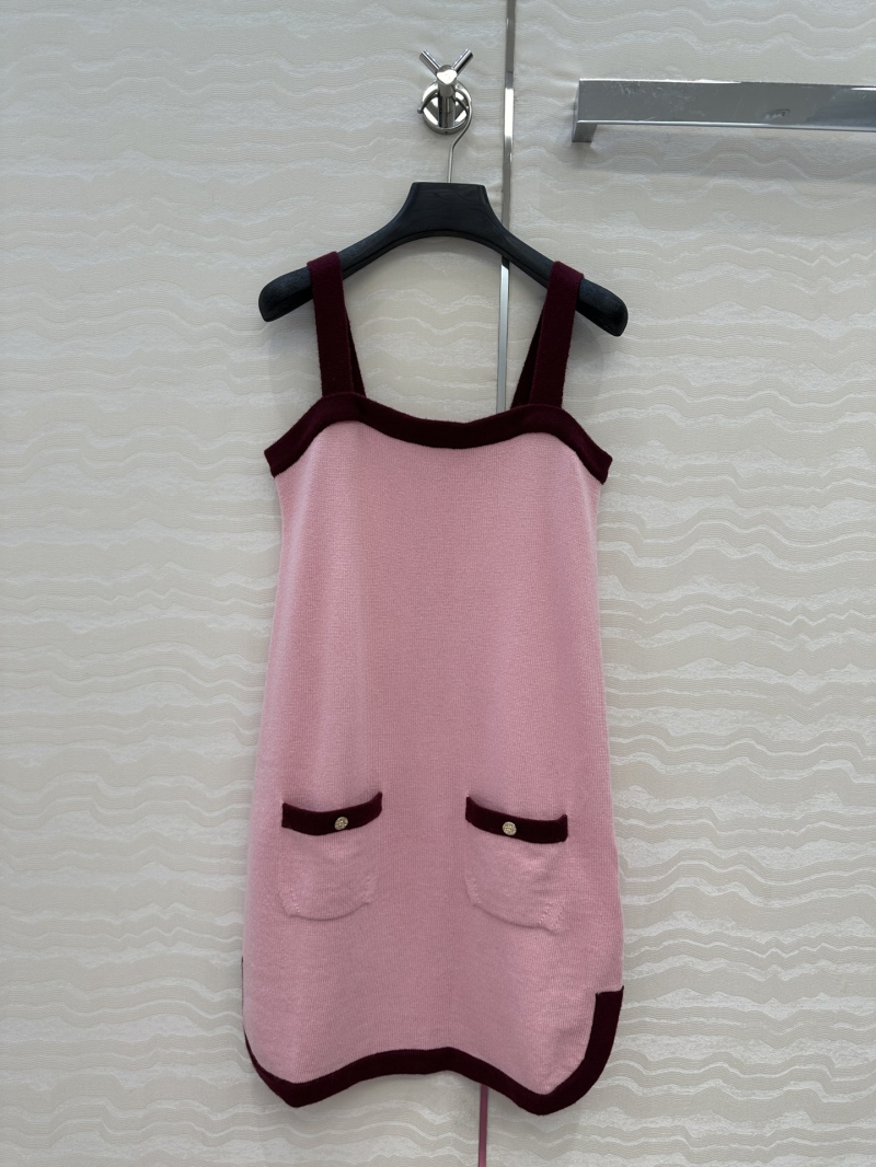 Chanel Luxe Cashmere Colorblock Camisole Dress in Pink