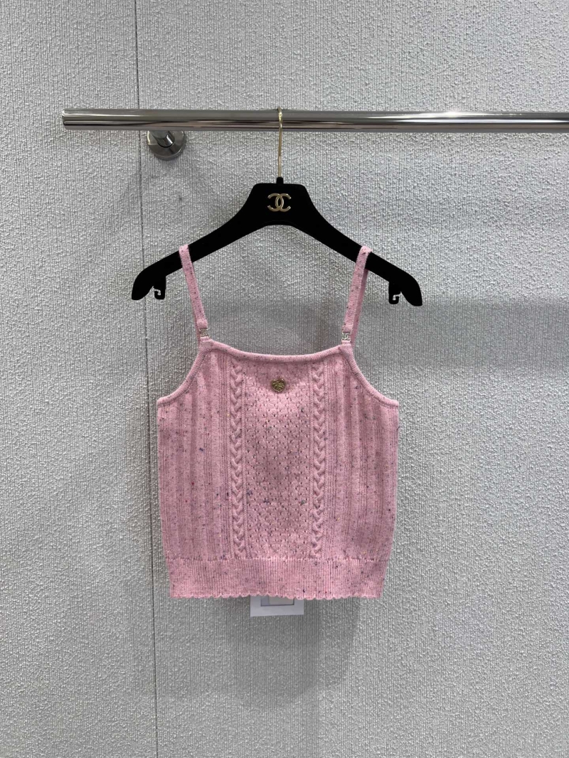 Chanel Knitted Camisole Vest in Pink - Exclusive Luxe Design