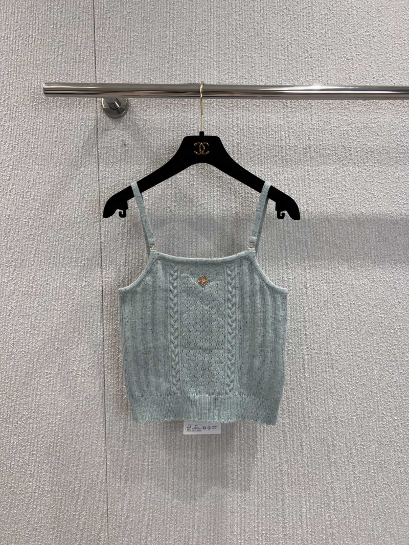 Chanel Knitted Cami Vest in Mint Green - Luxe Exclusive Design
