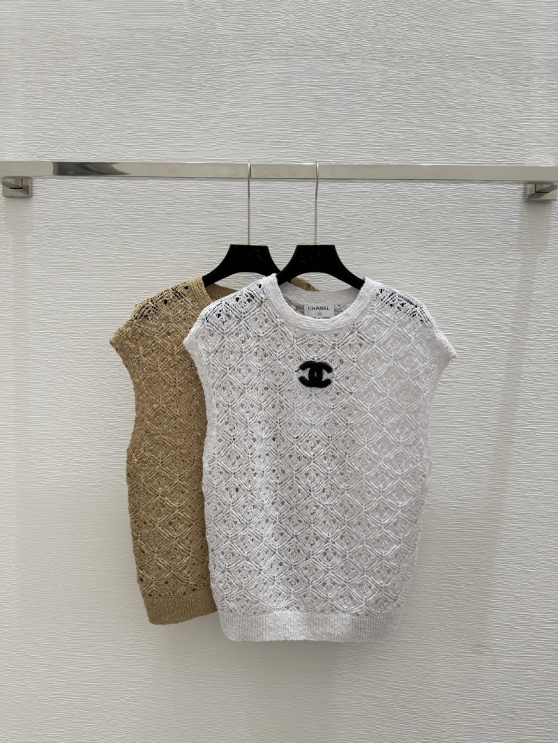 Chanel Summer Luxe Hollow-Out Round Neck Knit Vest
