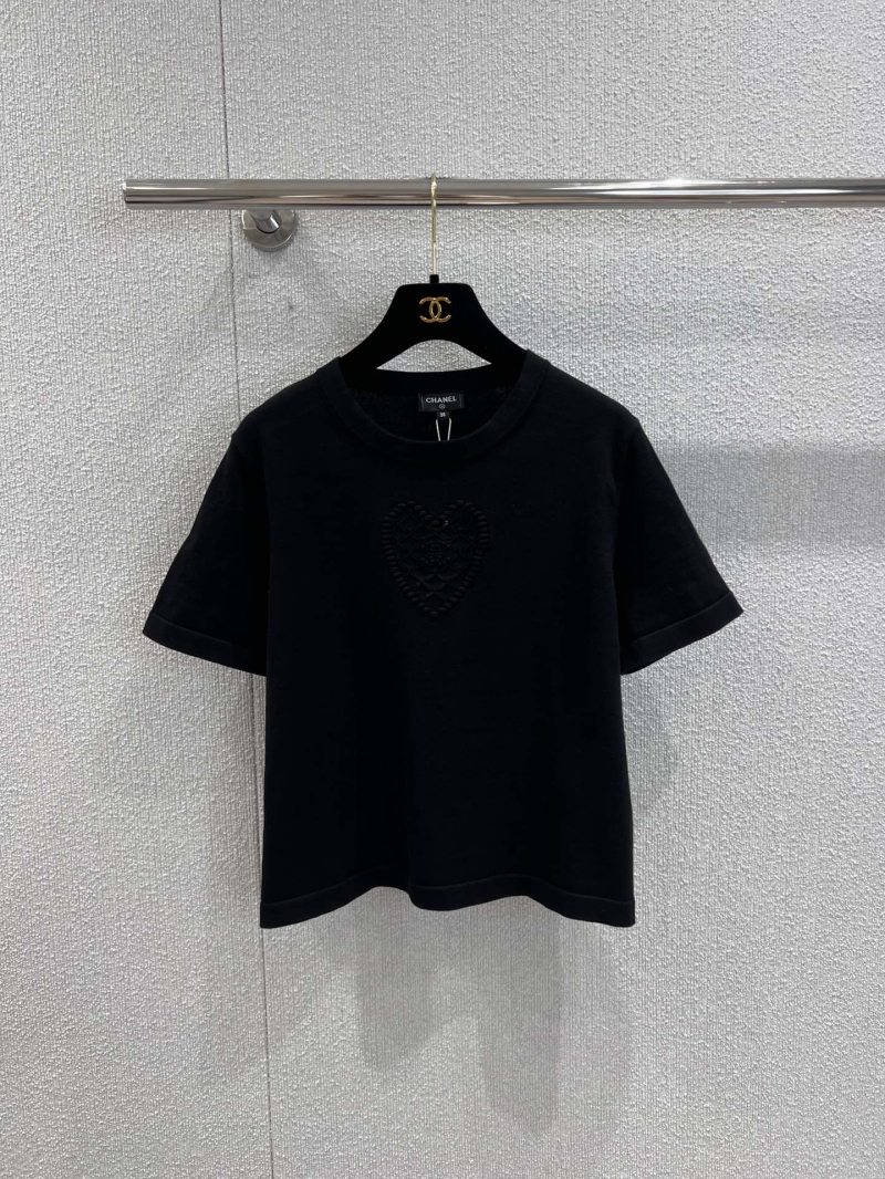 Chanel Spring Summer Knit Top - Black Heart Cut-Out Luxe Design