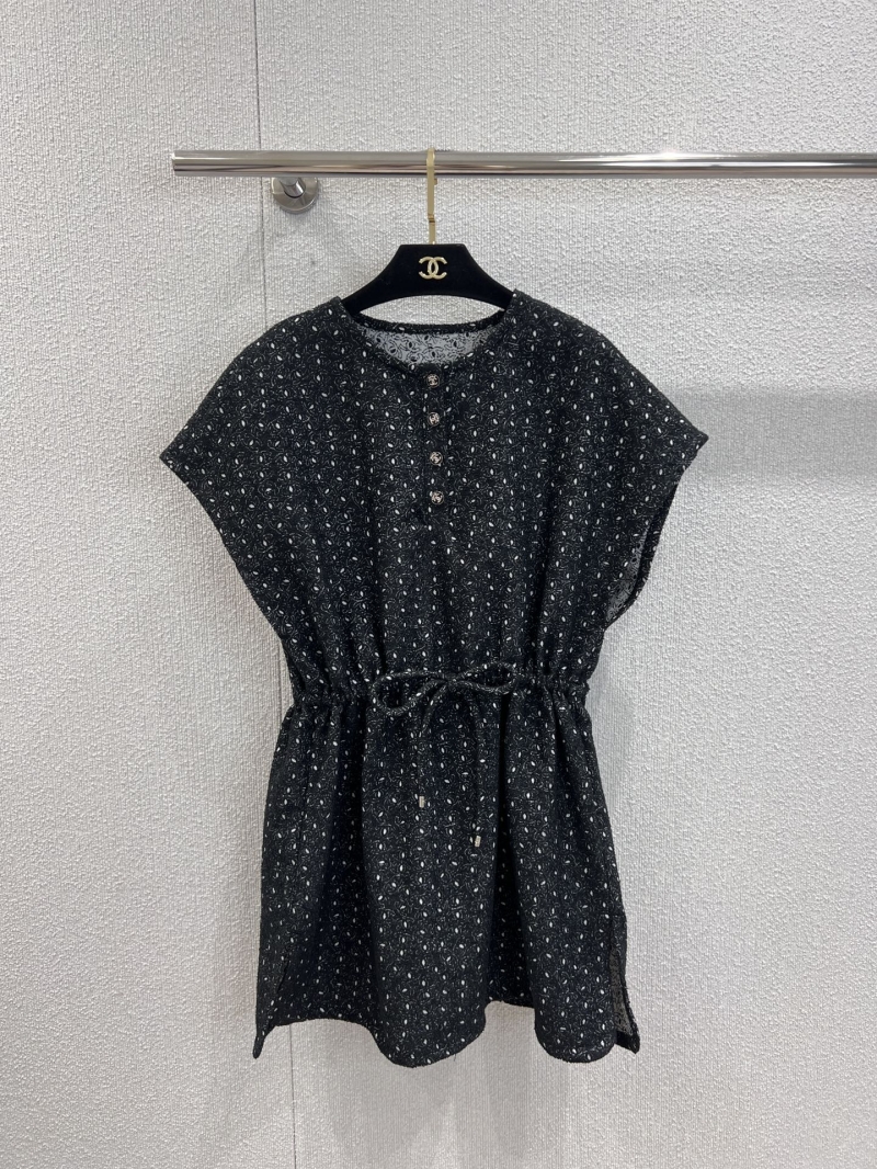 Chanel Coco Beach Series Luxe Floral Tweed Vest Dress