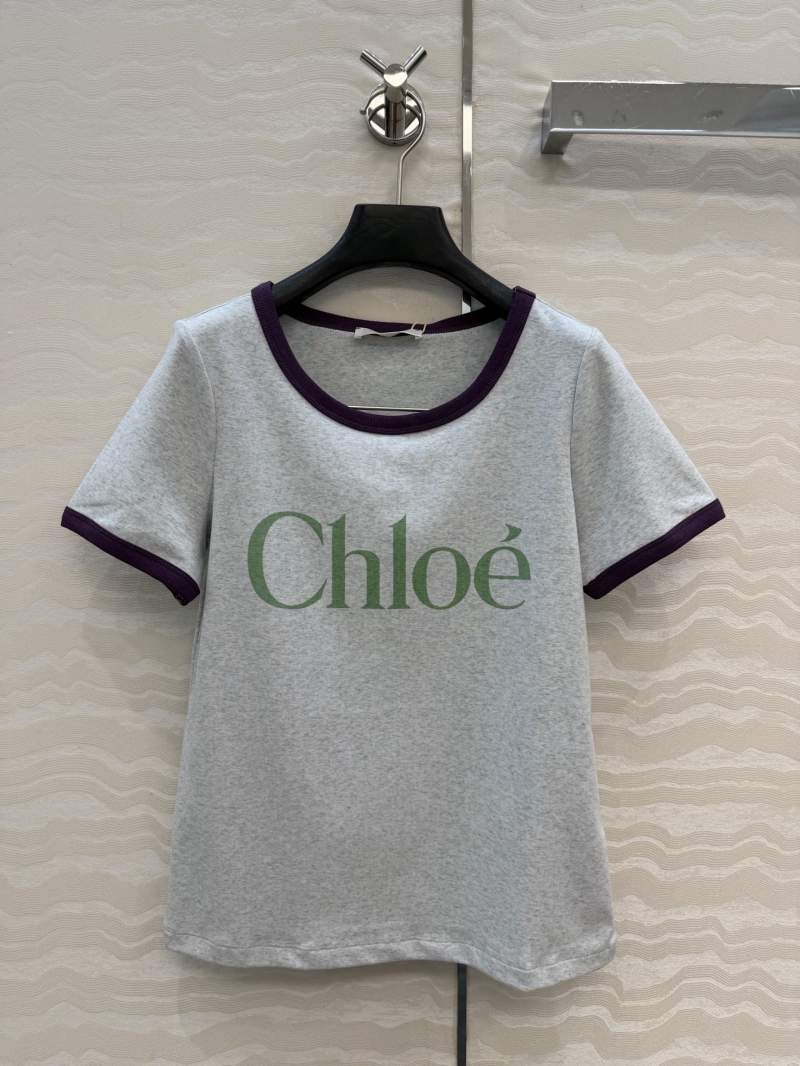 Chloé Elevated Pure Cotton Letter Print Ringer T-Shirt – Limited 2026 Edition