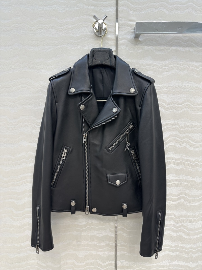 Coach Unisex Dinosaur Pendant Biker Jacket in Luxe Black New Zealand Lambskin