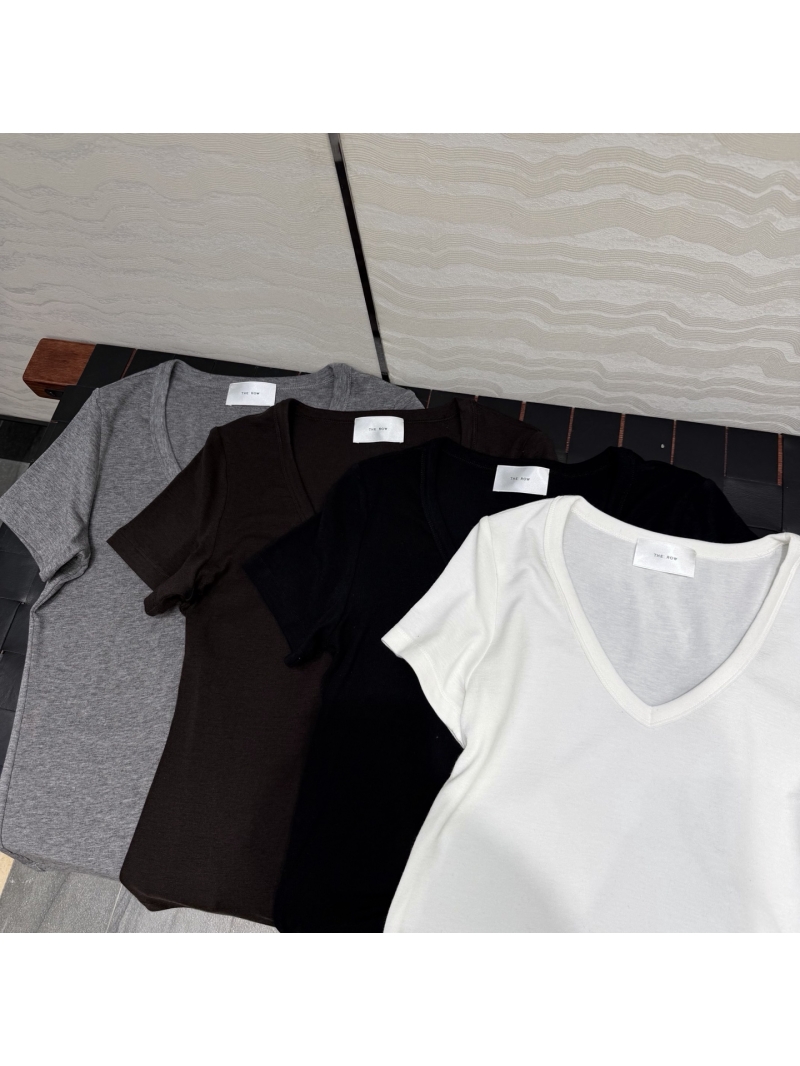 The Row Lyocell and Wool Minimalist Slim-Fit V-Neck T-Shirt