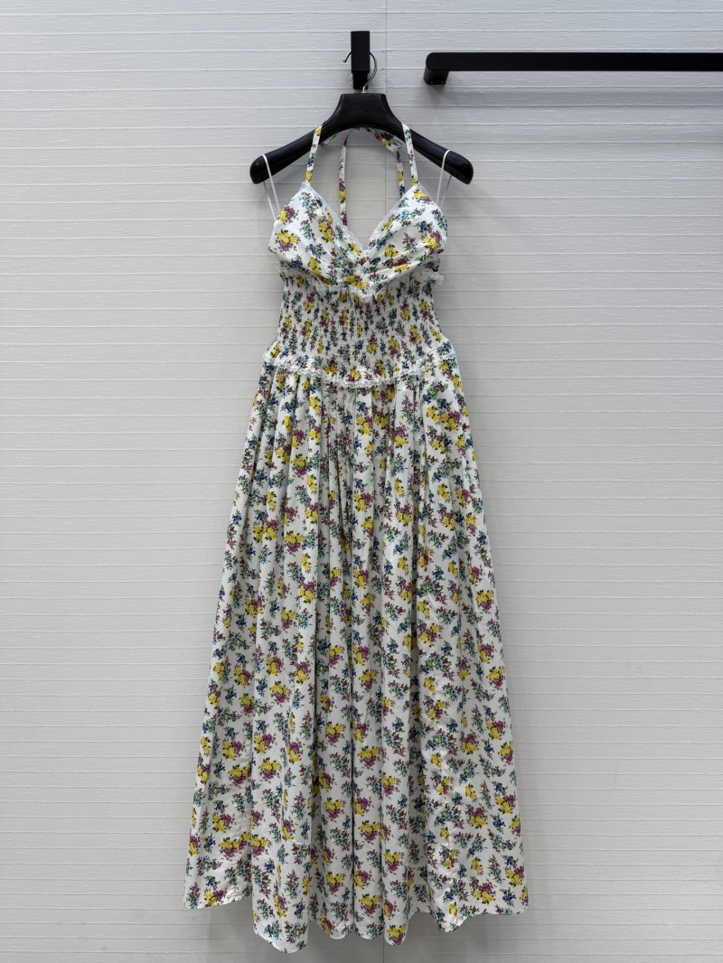 Dolce & Gabbana Spring/Summer Floral Print Maxi Dress with Lace Trim