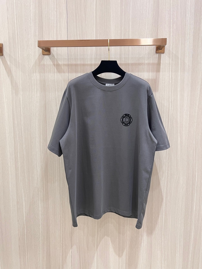 Dior Luxe Flocked Circle Letter Short Sleeve T-Shirt