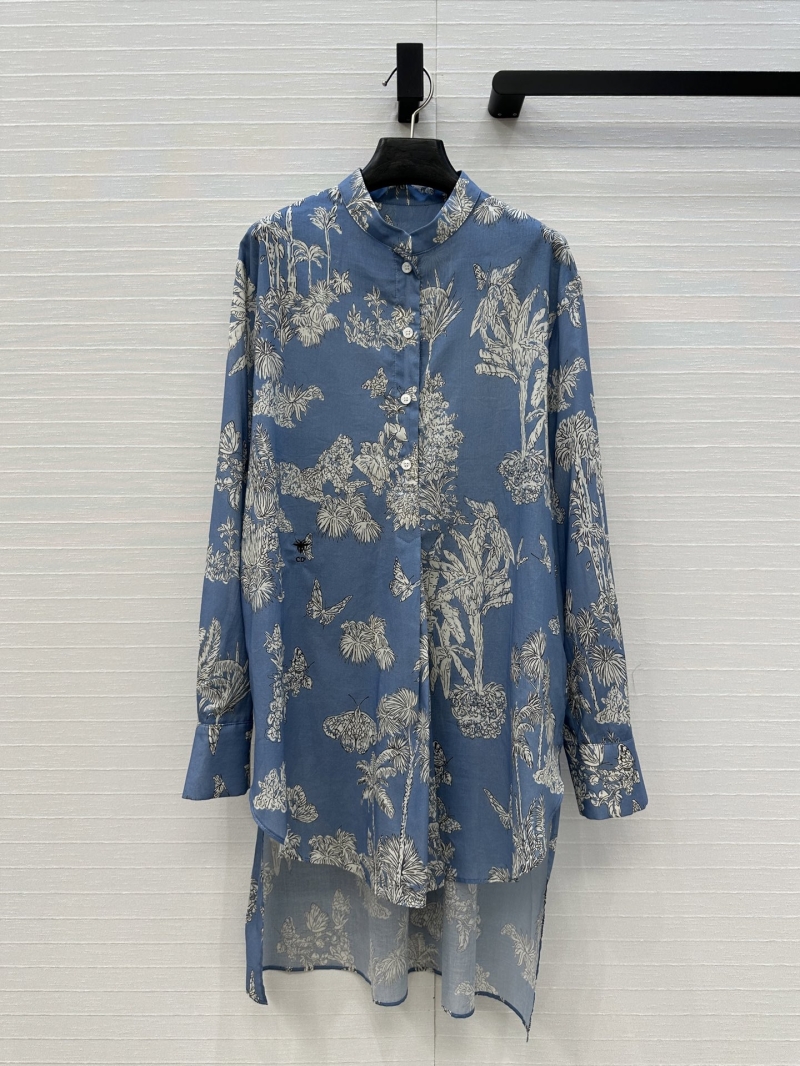 Dior Spring-Summer Resort Navy Coconut Print Shirt - Luxe Silk-Cotton Elegance