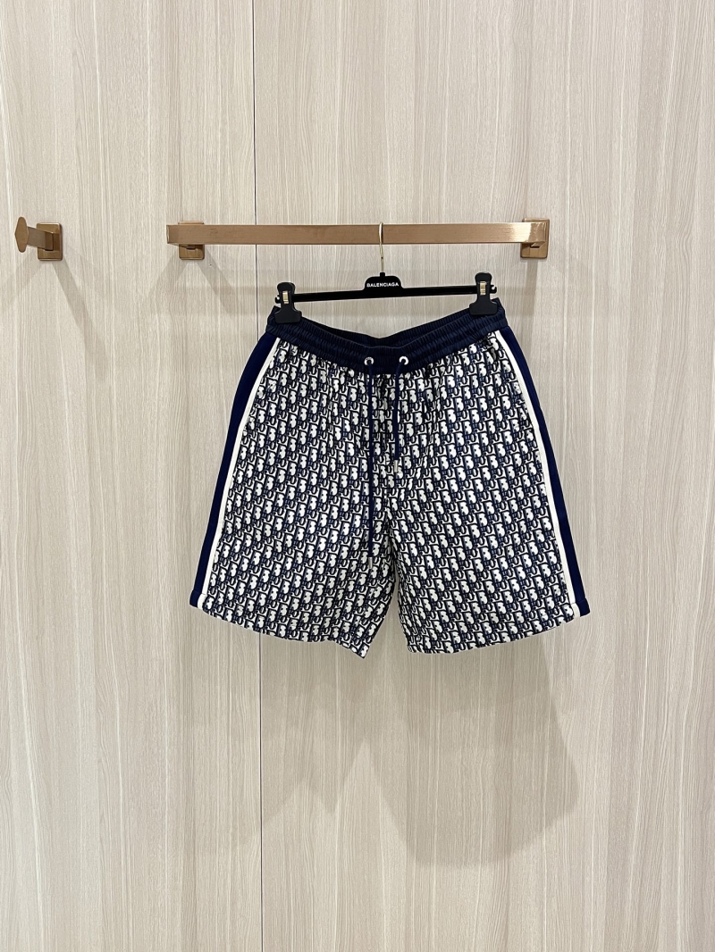 Dior Classic Jacquard Casual Shorts - Luxe Blue & White Blend