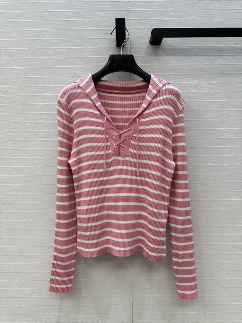Dior Miss Dior Rose Sailar Striped Long-Sleeve Knit Sweater - Luxe & Elegant