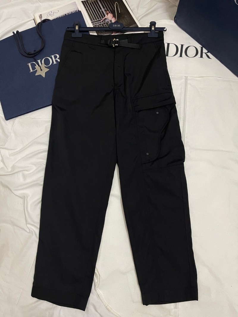 Dior Luxe Metal Buckle Woven Trousers