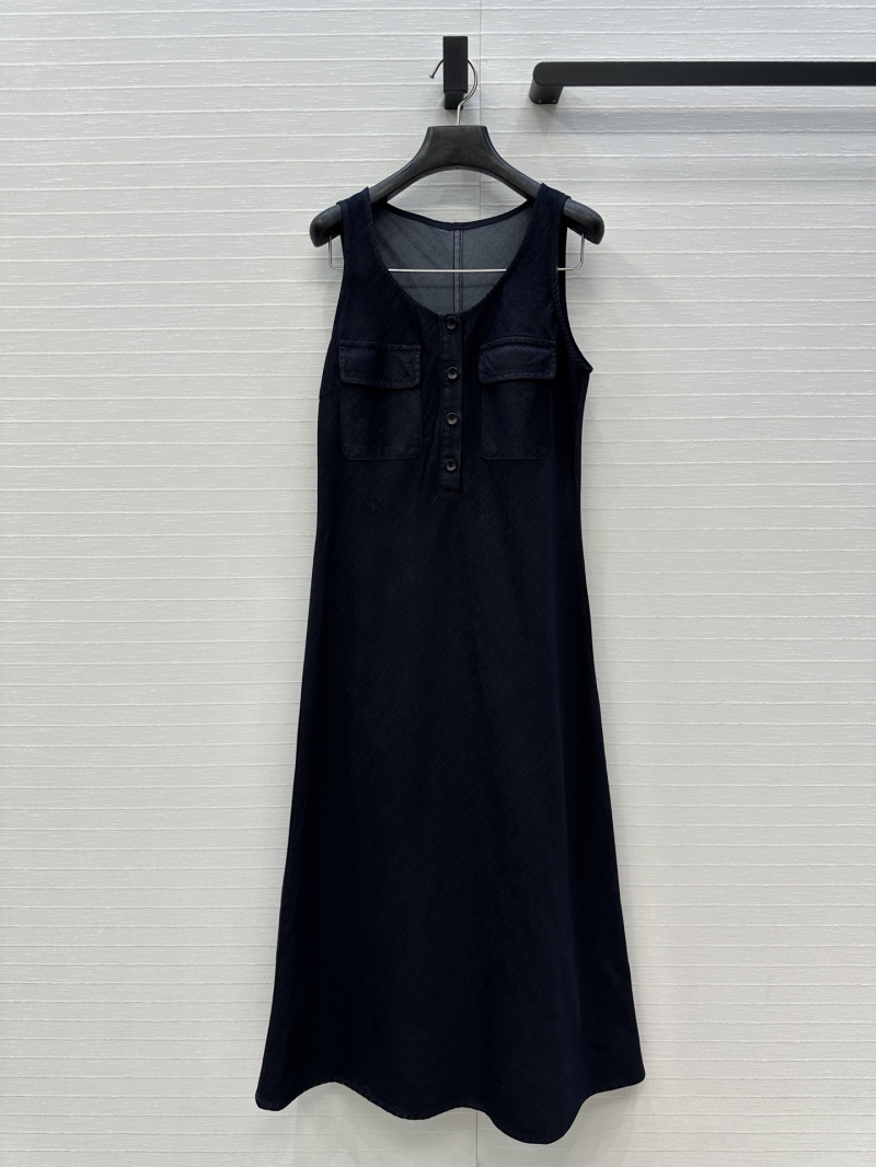Dior Original Blue Denim Vest Dress - Chic & Slimming